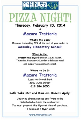 McK Pizza Night flyer 2-2014 Mazara's